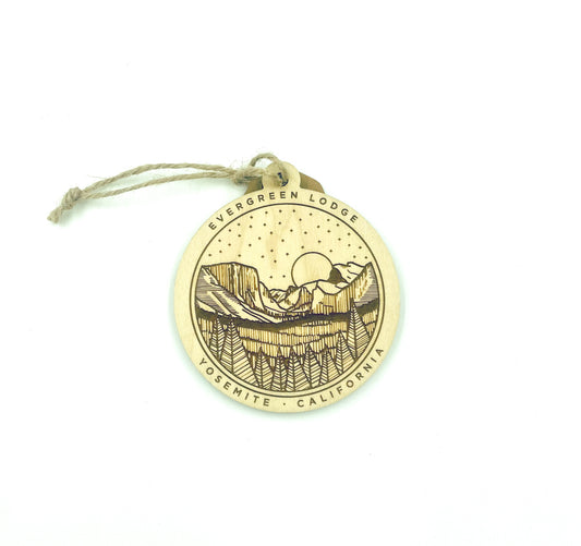 Evergreen Lodge Wooden Ornament